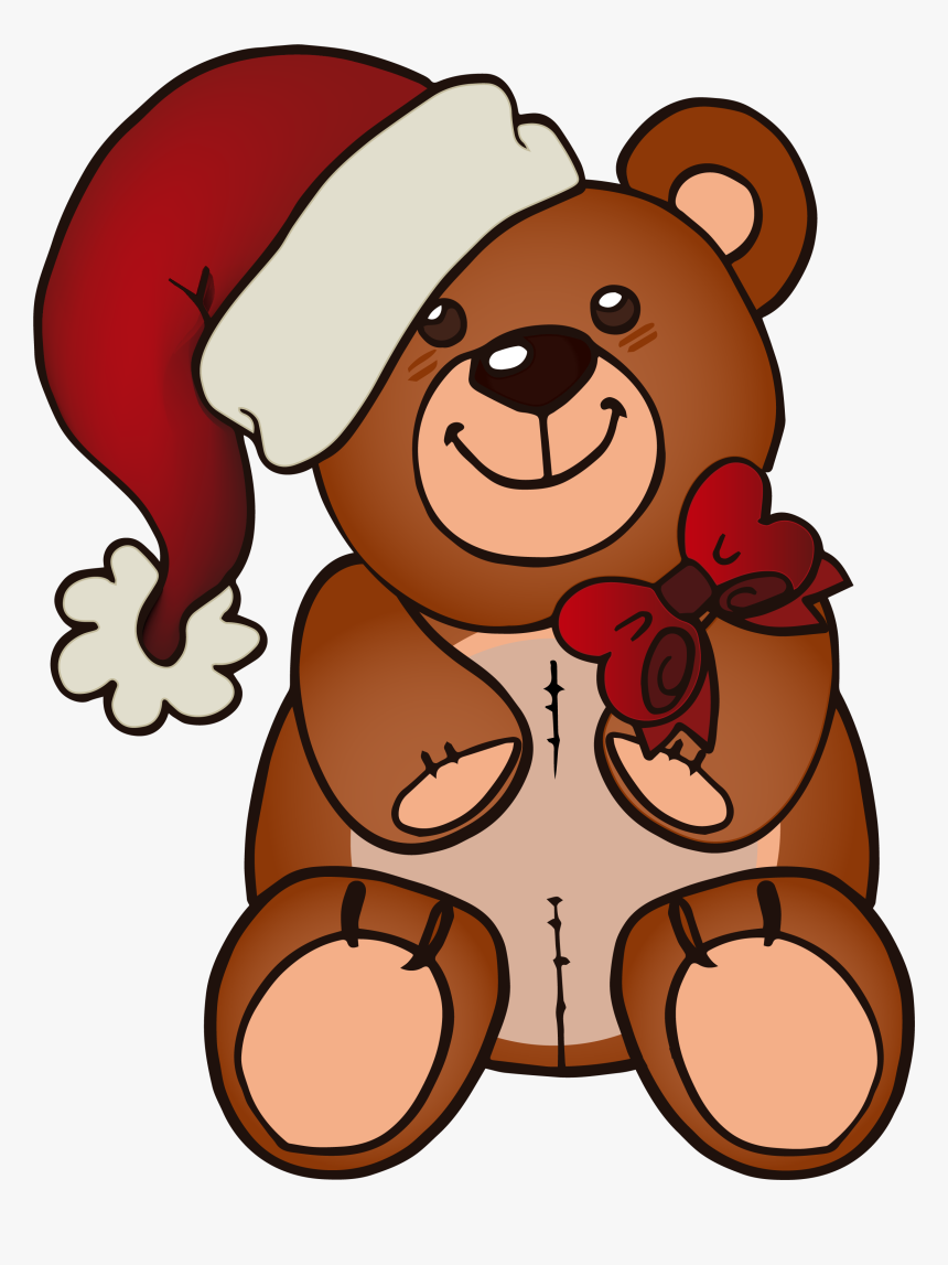 Teddy Bear Santa Claus Christmas Hat - Christmas Teddy Bear Template, HD Png Download, Free Download