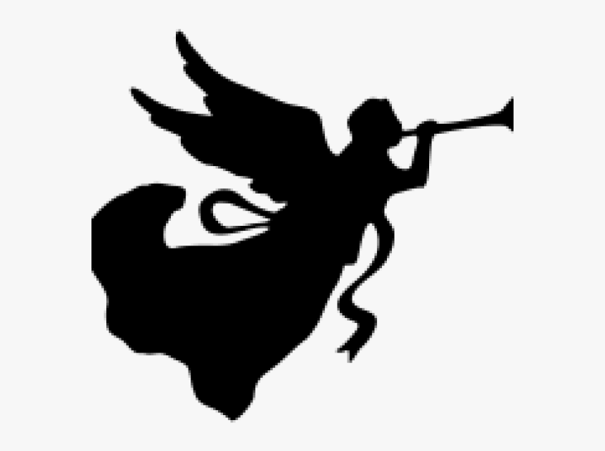 Angels With Trumpets Png - Silhouette Angel With Trumpet, Transparent Png, Free Download