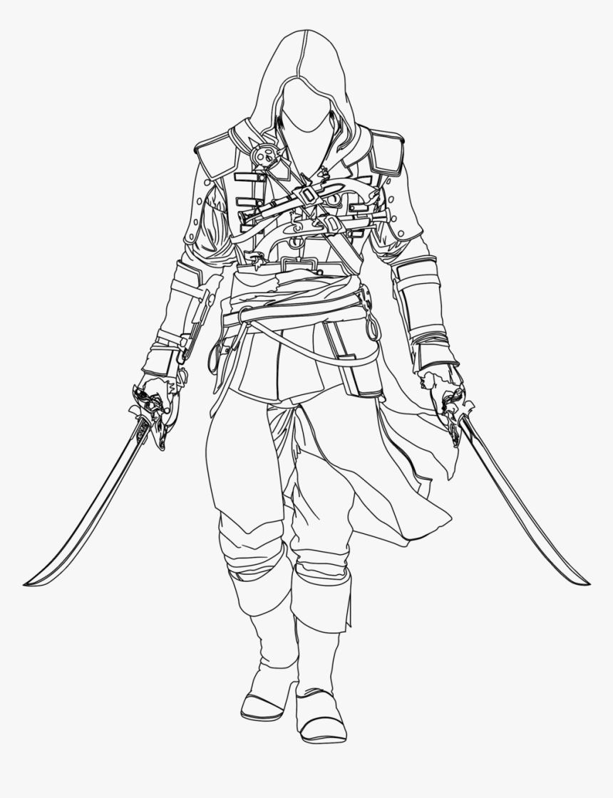 Transparent Edward Kenway Png - Assassins Creed Black Flag Drawing, Png Download, Free Download