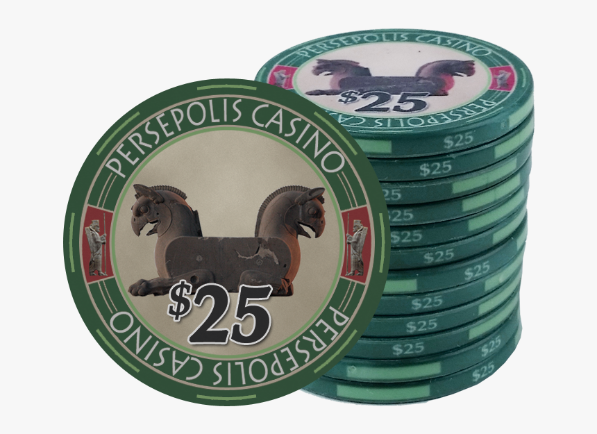 Persepolis Casino Green $25 Ceramic Poker Chip - Persepolis, HD Png Download, Free Download