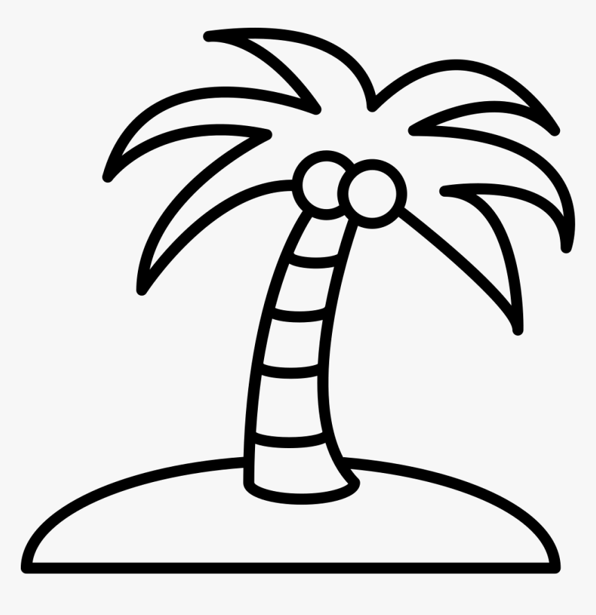 Coconut Tree On An Island Svg Png Icon Free Download - Coconut Tree Clipart Black And White, Transparent Png, Free Download