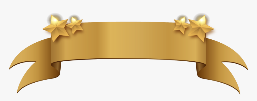 Golden Clipart Title Banner - Vector Banner Gold Ribbon, HD Png Download, Free Download