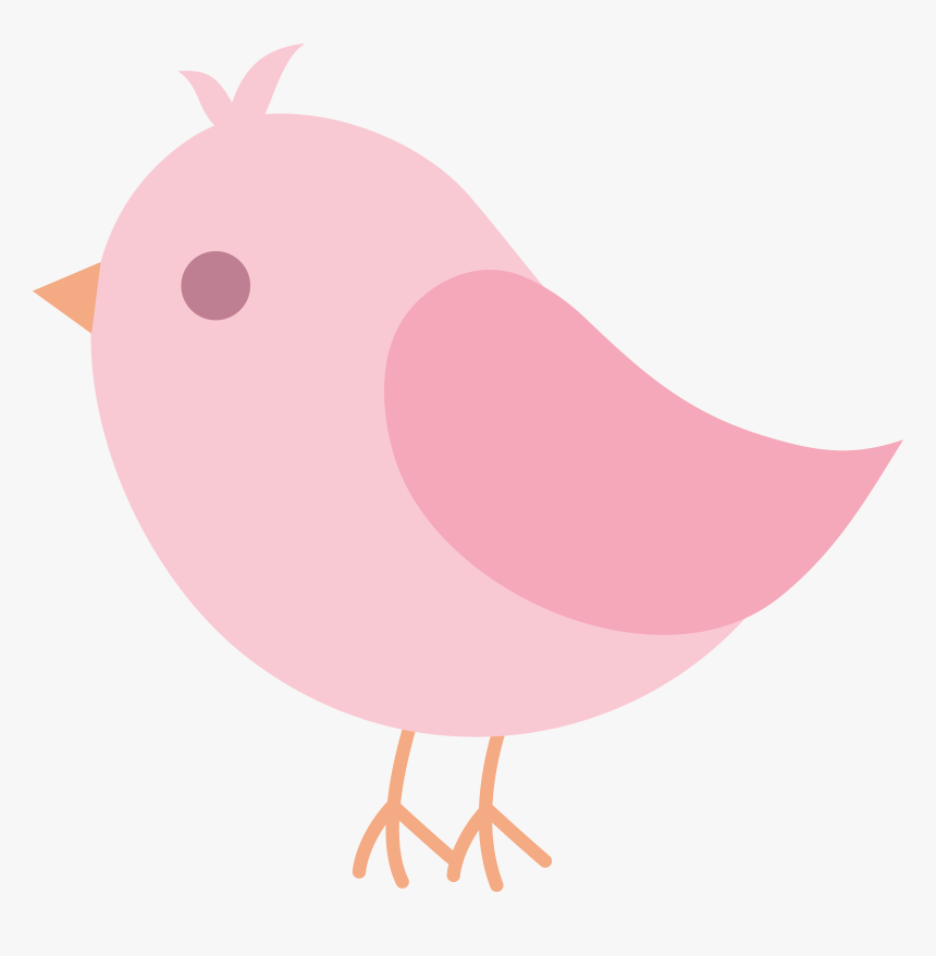 Cute Pink Bird Clipart - Pink Bird Baby Shower, HD Png Download, Free Download