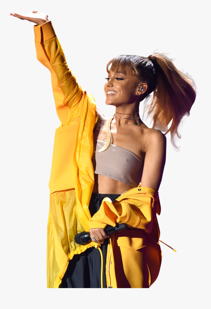 Ariana Grande In Yellow Dress On Stage Png Image - Ariana Grande 2016 Iheartradio Music Festival, Transparent Png, Free Download