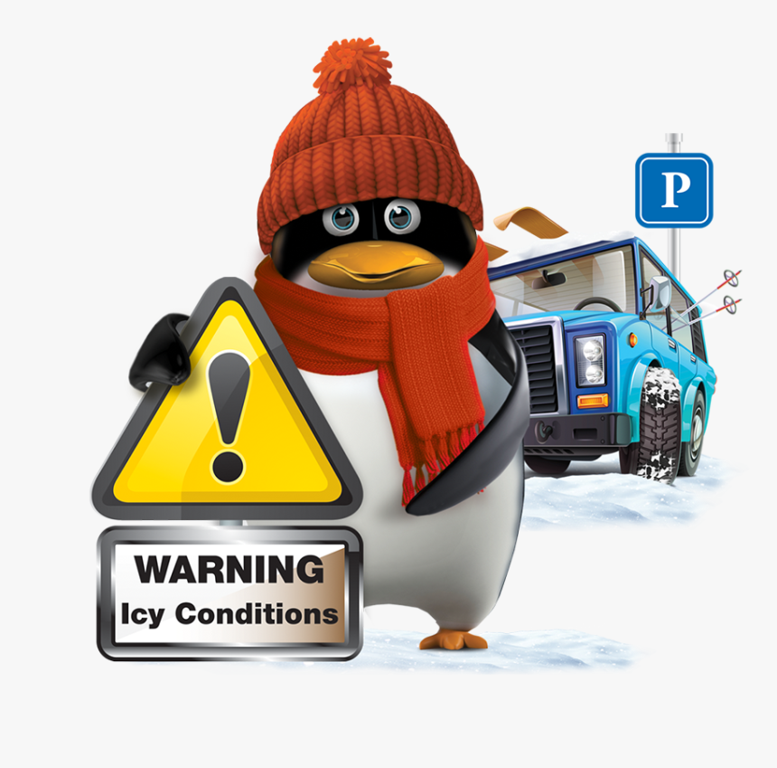 Image Of The Sfm Penguin Warning Of Icy Conditions - Penguin, HD Png Download, Free Download