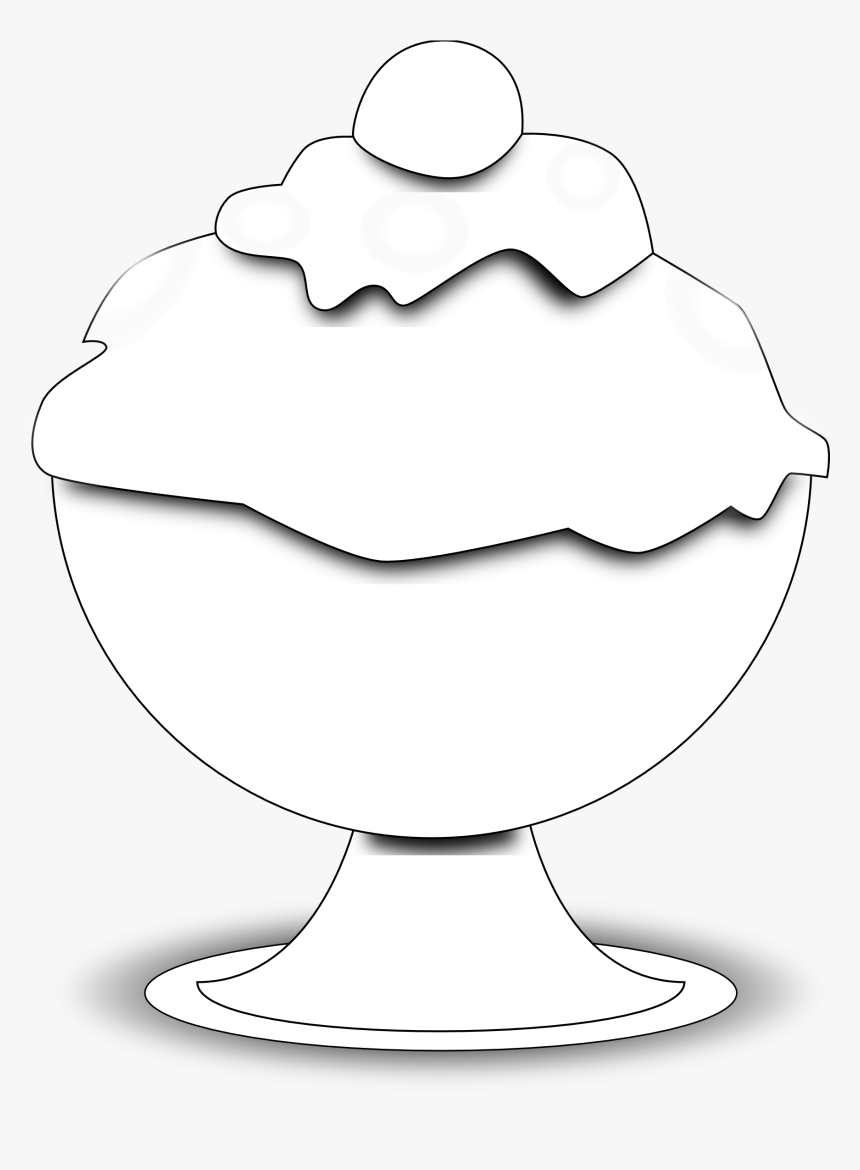 Ice Cream Scoop Png No Background Black And White - Food Black And White Clipart, Transparent Png, Free Download