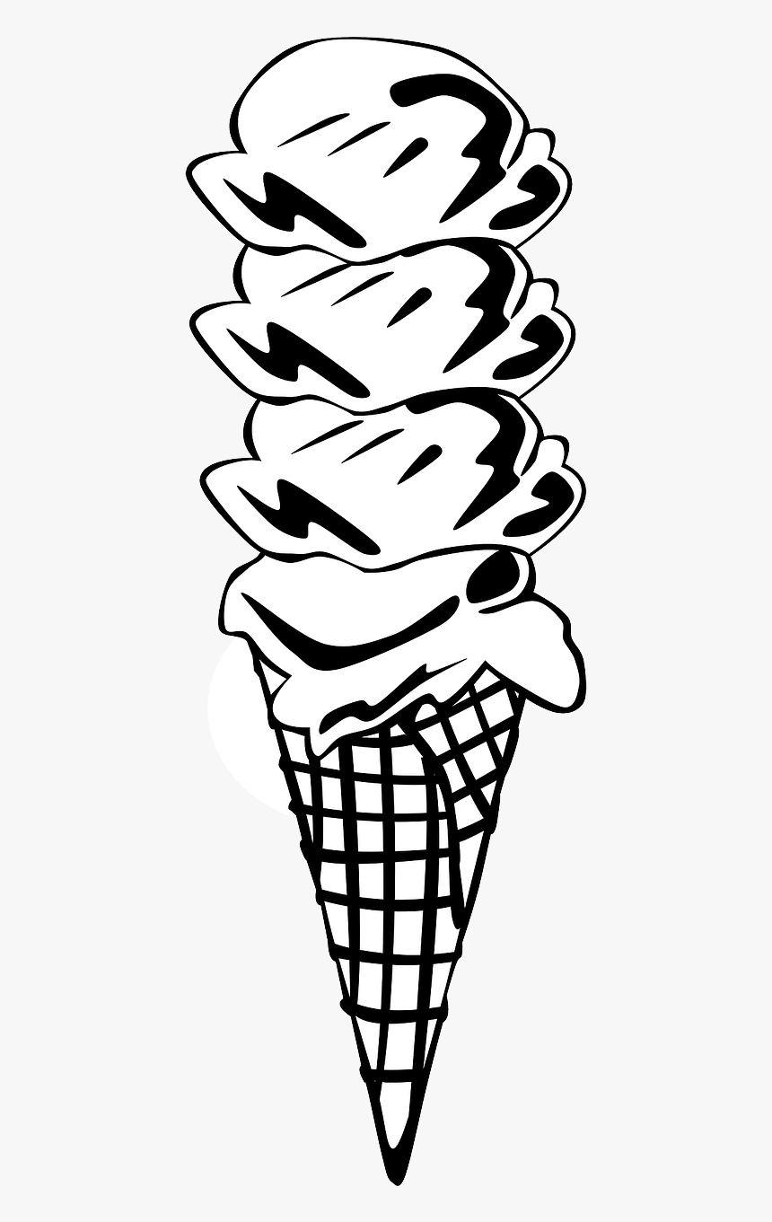 Ice Cream Clipart Black And White, HD Png Download, Free Download