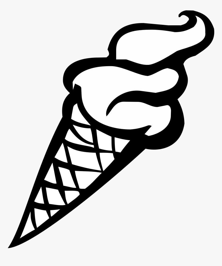 Ice Cream Scoop Png No Background Black And White - Ice Cream Clipart Black And White, Transparent Png, Free Download