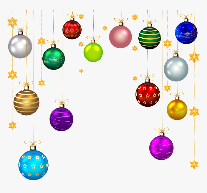 Clip Art Christmas Balls Decor - Hanging Christmas Ornaments Clip Art, HD Png Download, Free Download