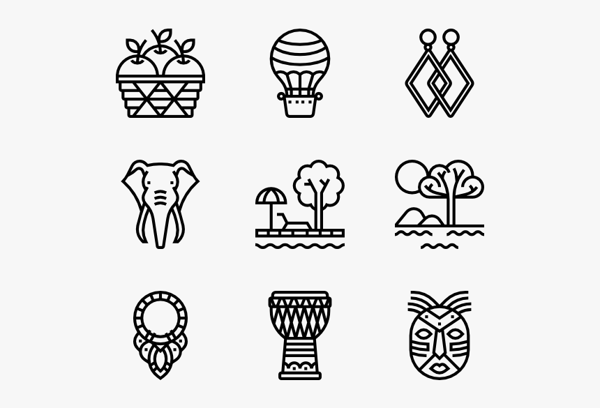Africa Symbols - Ethnic Icons, HD Png Download, Free Download