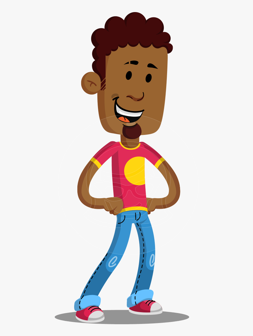 Casual African American Man Cartoon Vector Character - Cartoon, HD Png Download, Free Download