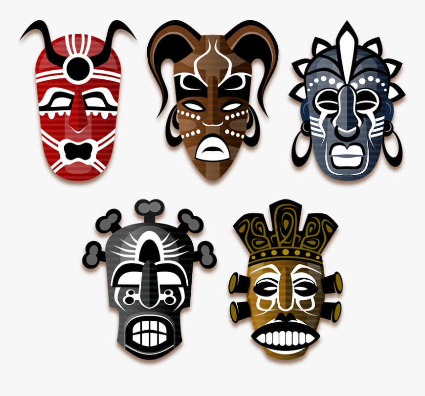 Masks, Tribe, Africa, African, Culture, Voodoo - Tribal African Mask Designs, HD Png Download, Free Download