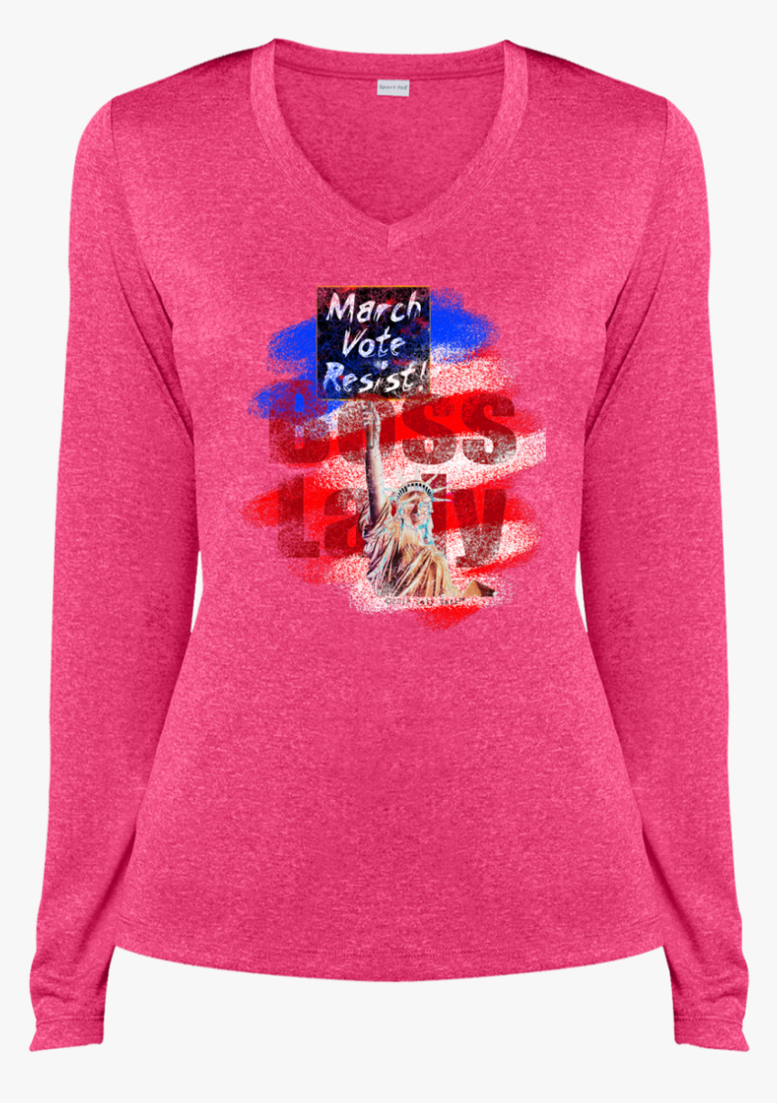 March Vote Resist Boss Lady March For Liberty • Ladies - Long-sleeved T-shirt, HD Png Download, Free Download
