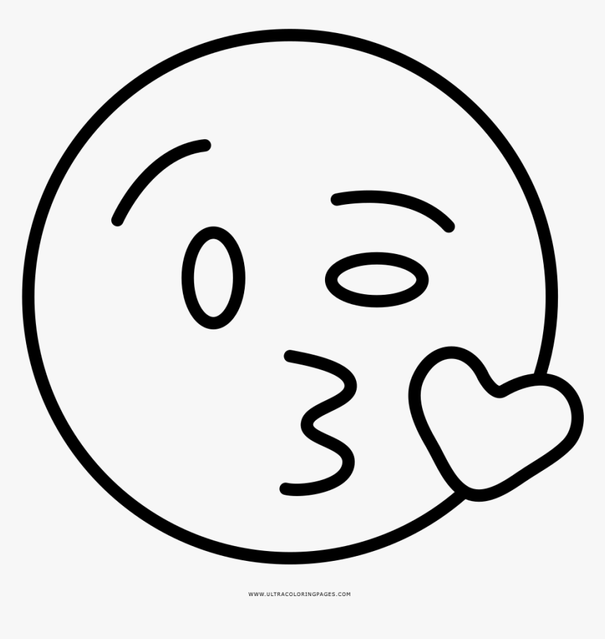 Kiss Emoji Coloring Page, HD Png Download, Free Download