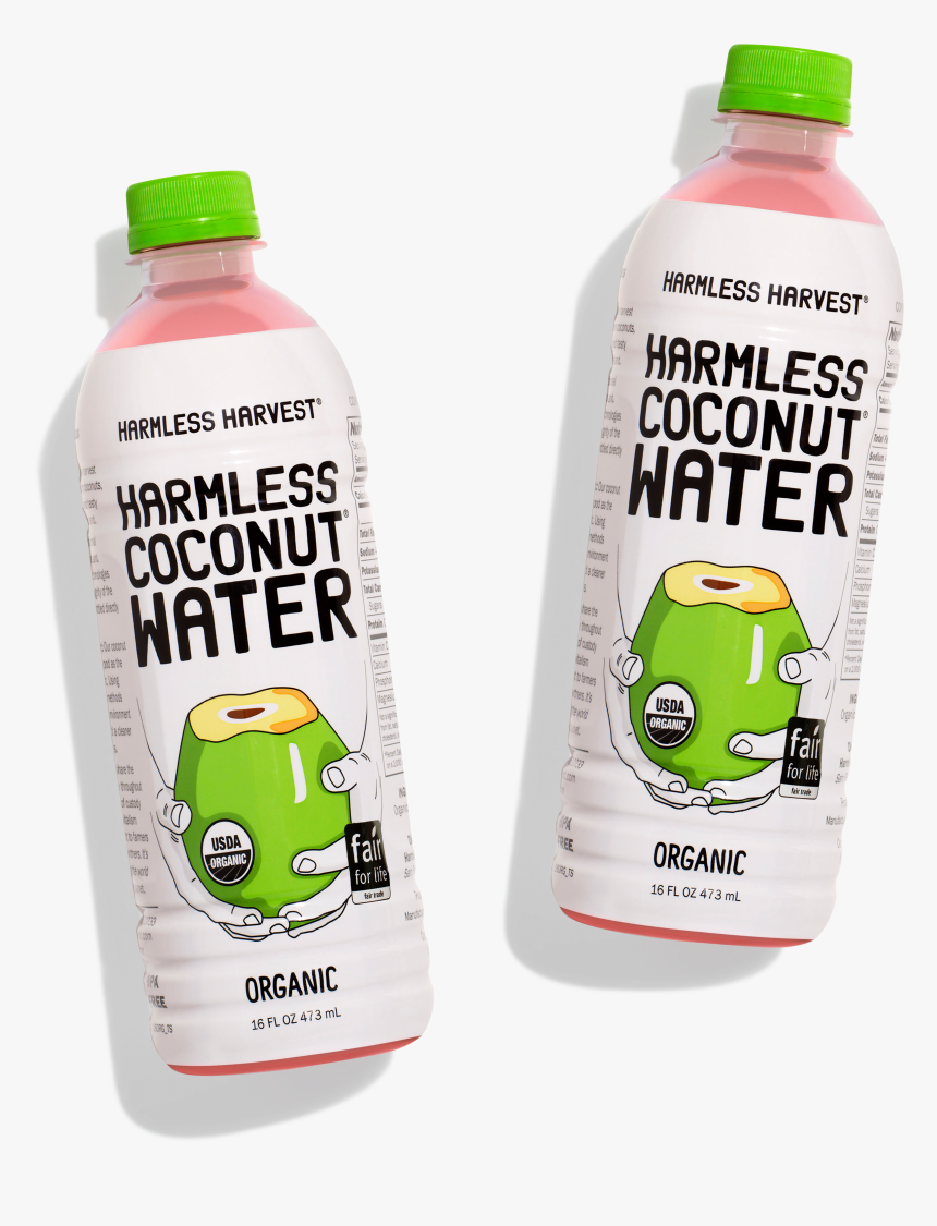 Two Harmless Harvest Coconut Water 16oz Bottles - Harmless Harvest Coconut Water Costco, HD Png Download, Free Download