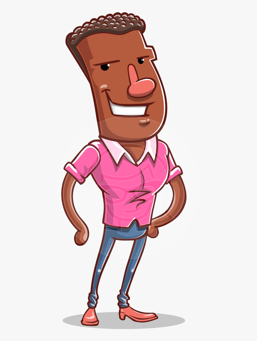 Vector African American Man Cartoon Character Design - Design, HD Png Download, Free Download