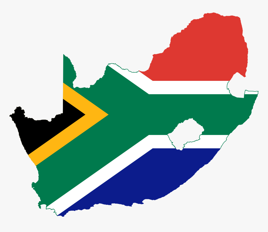 Image Black And White Africa Clipart Simple - South Africa Flag Map, HD Png Download, Free Download