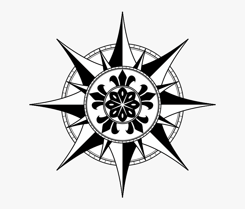 Cool Compass Rose Designs - Simple Compass Vector Transparent, HD Png Download, Free Download