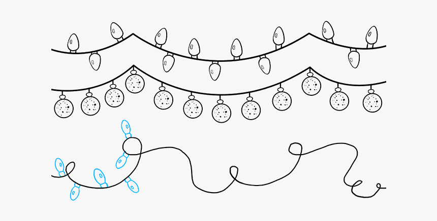 How To Draw Christmas Lights - Xmas Lights Drawing Png, Transparent Png, Free Download