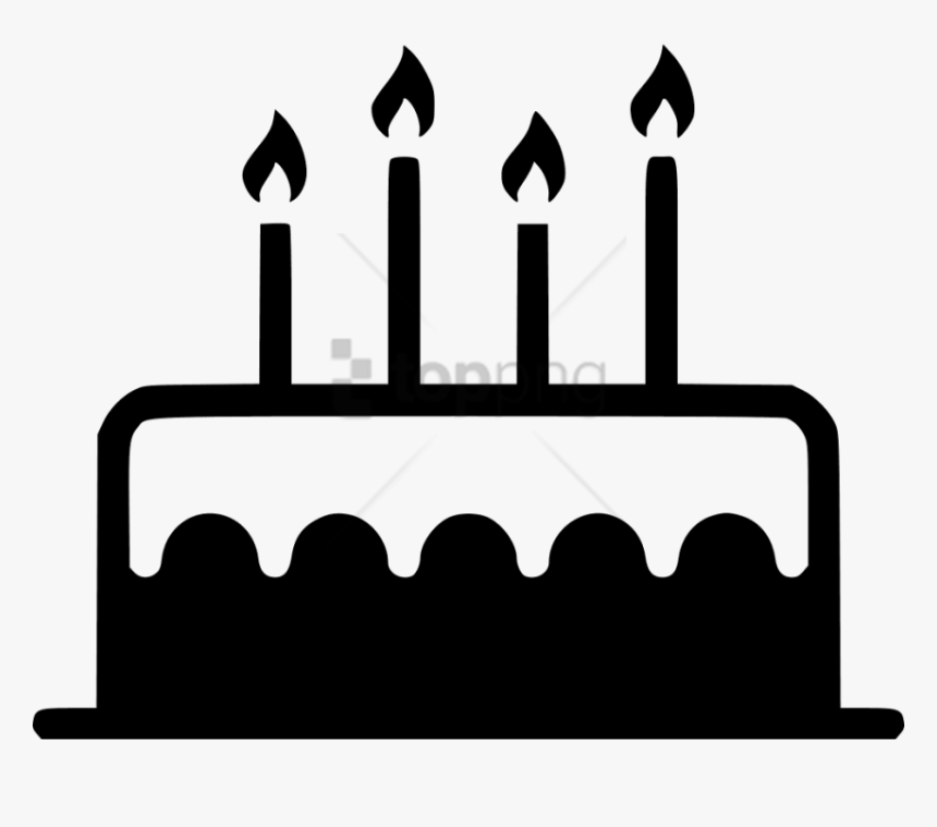 Banner Black And Whitebirthday Candle Sweet - Transparent Background White Birthday Cake Png, Png Download, Free Download