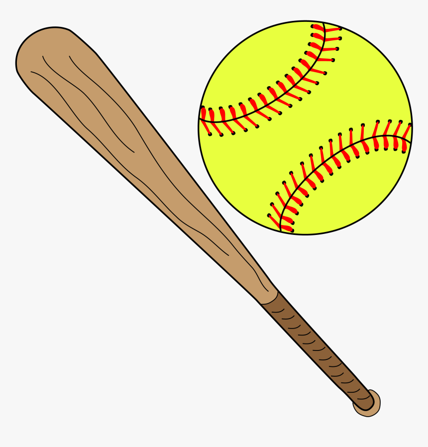 Rounders - Softball And Bat Clipart, HD Png Download, Free Download