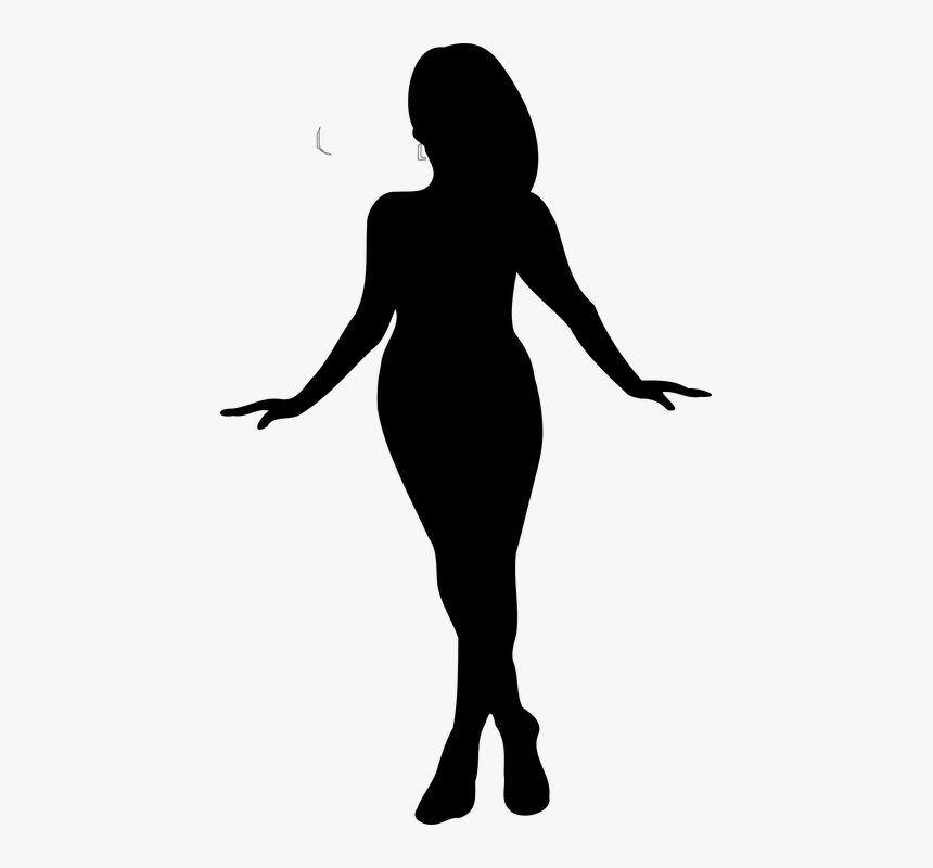 Woman, Dance, Pirouette, Curvy, Silhouette, Black - Silhouette Plus Size Women, HD Png Download, Free Download