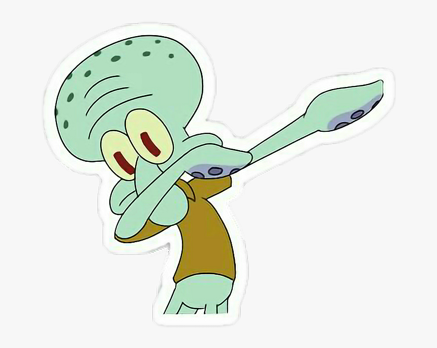 ##stickers #tumblr #cute #overlay 
#spongebob #dab - Squidward Dabbing Png, Transparent Png, Free Download