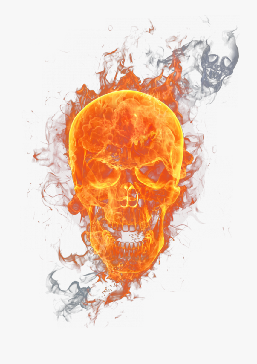 Skull Fire Clipart Skull Flame Combustion - Skull Fire, HD Png Download, Free Download