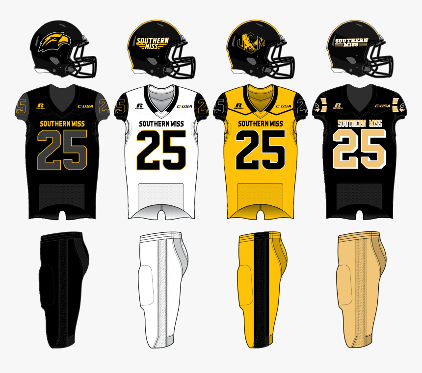 Usm Pre 2017 Unis - University Of Southern Mississippi Football Jersey, HD Png Download, Free Download