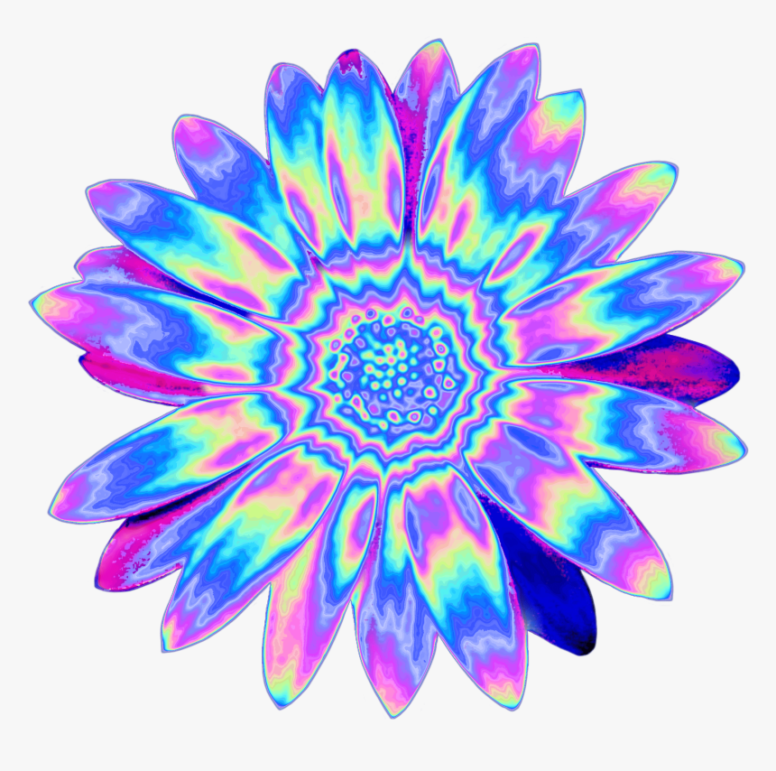 Vaporwave Png Flowers Sticker, Transparent Png, Free Download