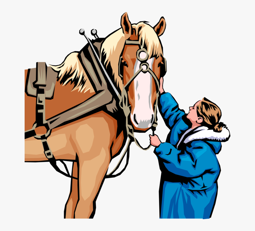 Vector Illustration Of Equine Equestrain Work Horse - Mulher No Cavalo Png, Transparent Png, Free Download