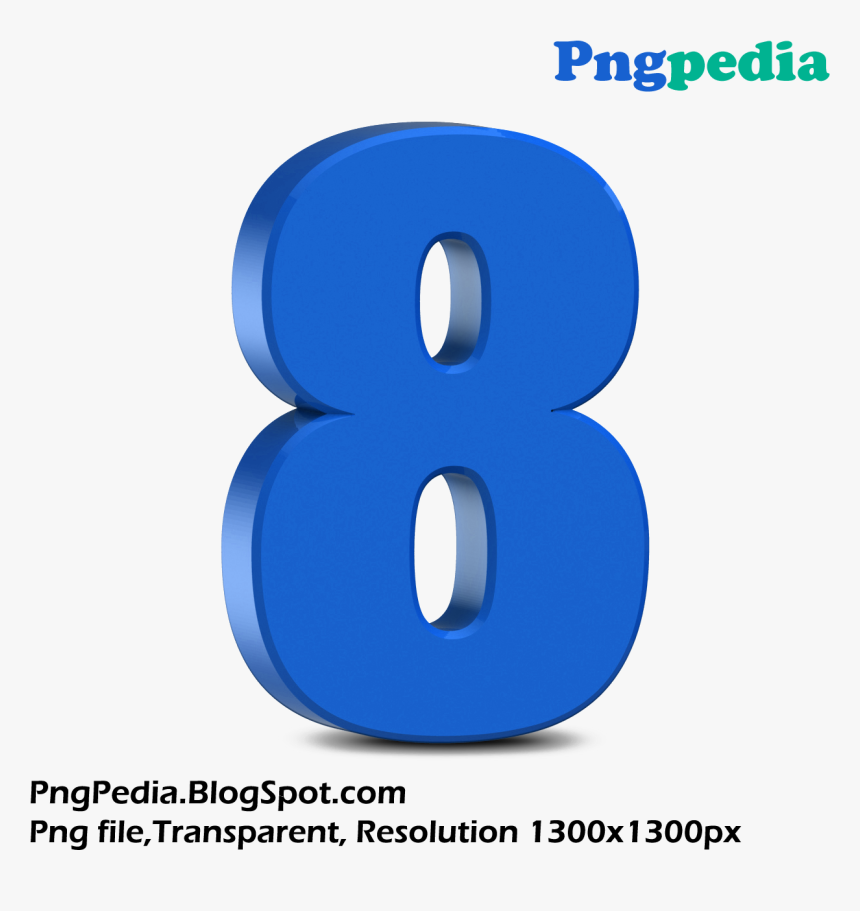 Blue 3d Numbers Set Eight - 3d Number 8 Png, Transparent Png, Free Download