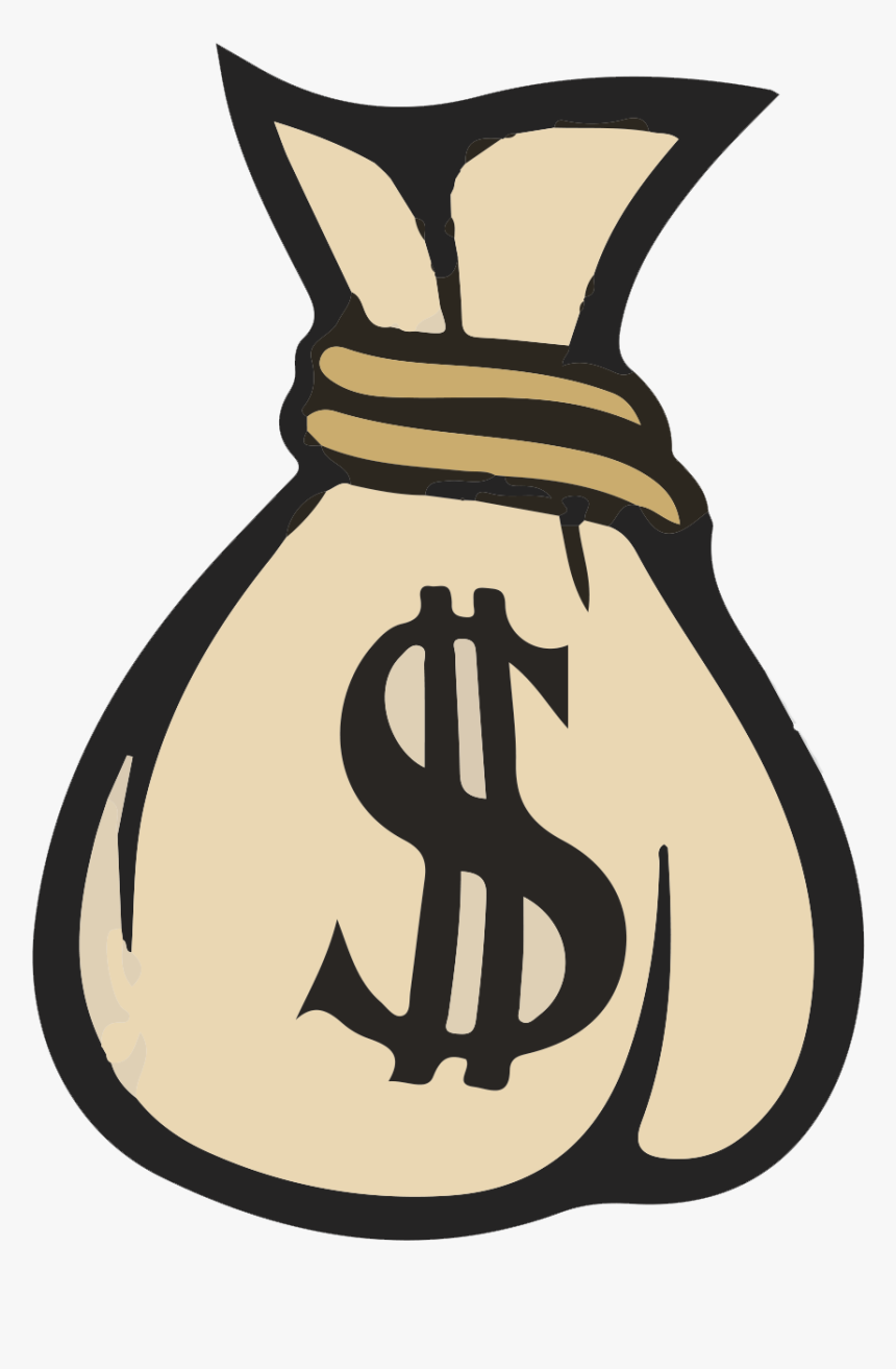 Sack Drawing Cash Bag - Bags Of Money Drawing, HD Png Download, Free Download