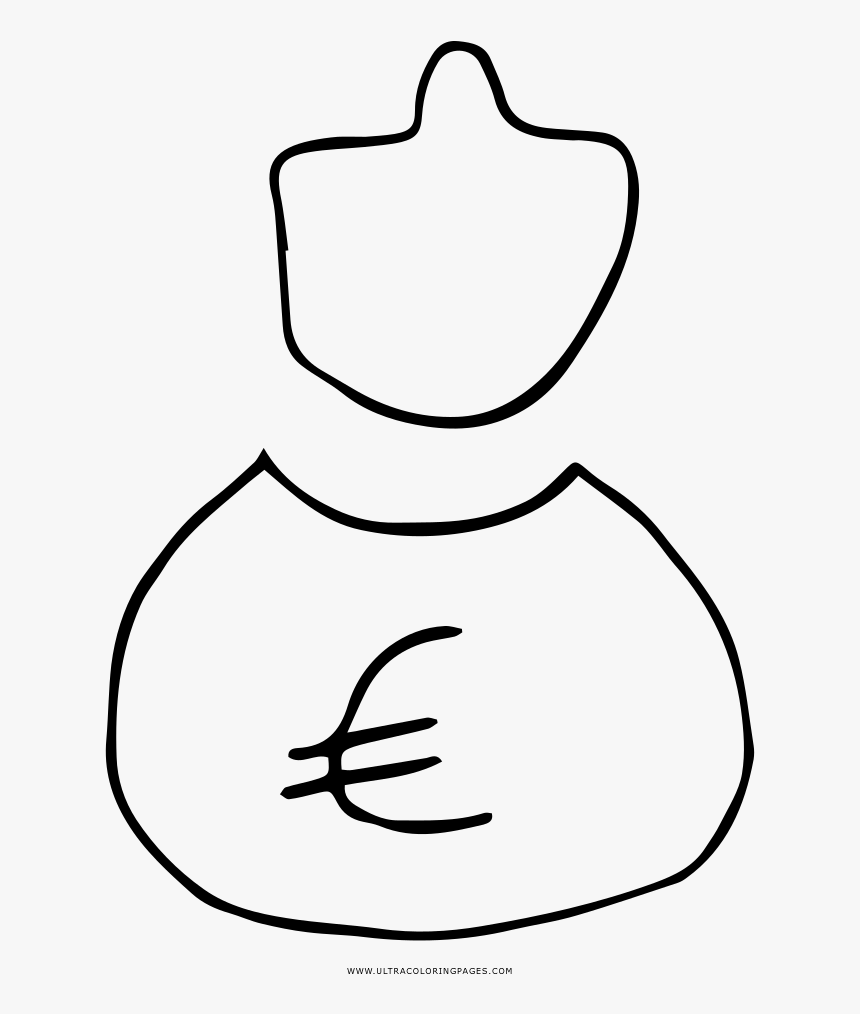 Money Sack Coloring Page - Line Art, HD Png Download, Free Download