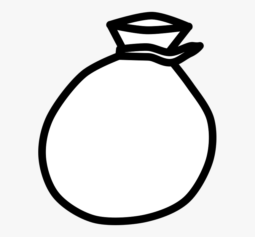 Bag, Sack, Purse, Outline, Blank, Cartoon - Money Bag Clipart, HD Png Download, Free Download