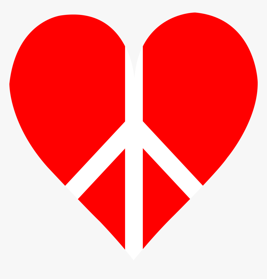 Red Peace Heart Logo - Peace Heart Clipart, HD Png Download, Free Download