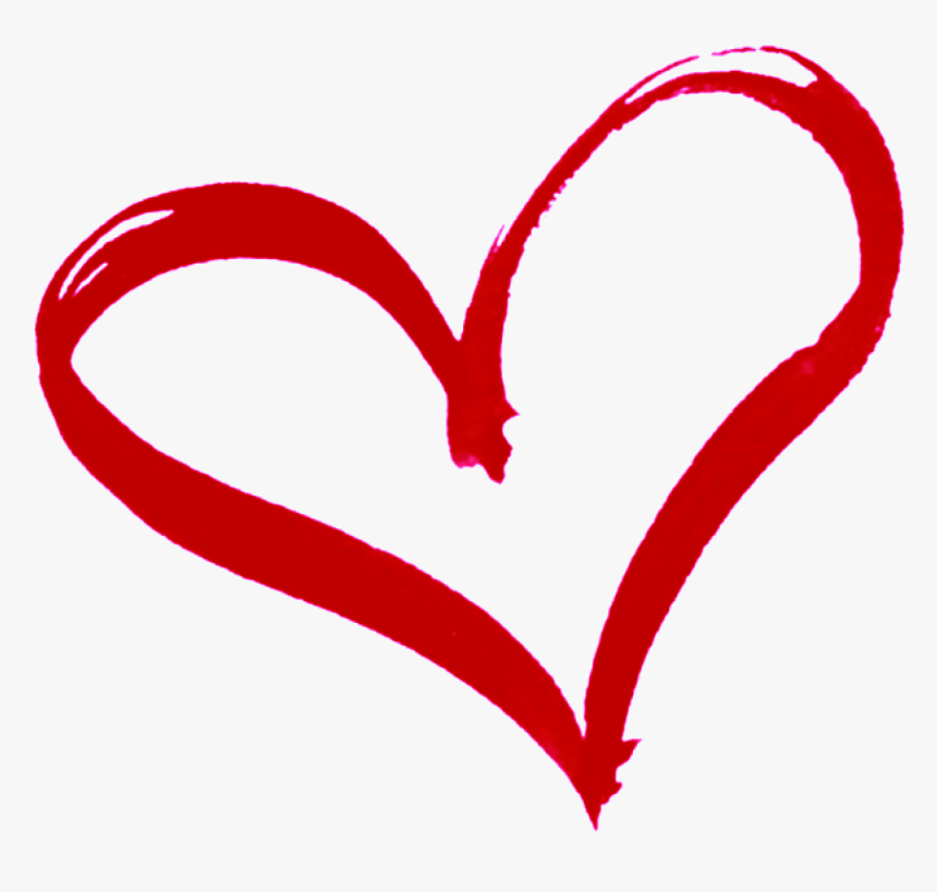 Red Outline Heart Clipart - Transparent Background Heart Png, Png Download, Free Download