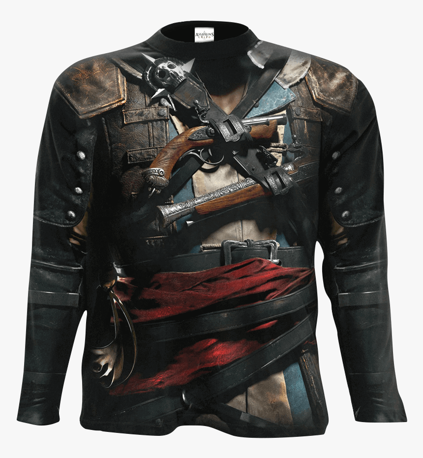 Assassins Creed Iv Black Flag Edward Uniform Long Sleeve - T Shirt Assassin's Creed, HD Png Download, Free Download