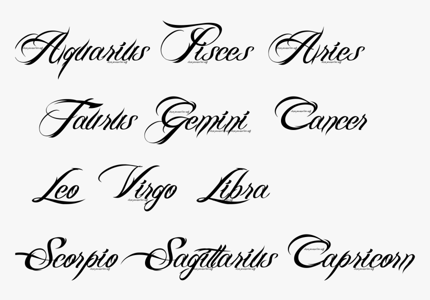 Aries In Different Tattoos Fonts, HD Png Download, Free Download