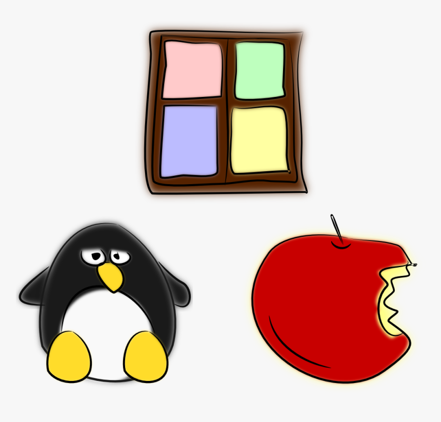 Linux Penguin Apple Windows Clipart , Png Download - Apple Windows And Linux, Transparent Png, Free Download