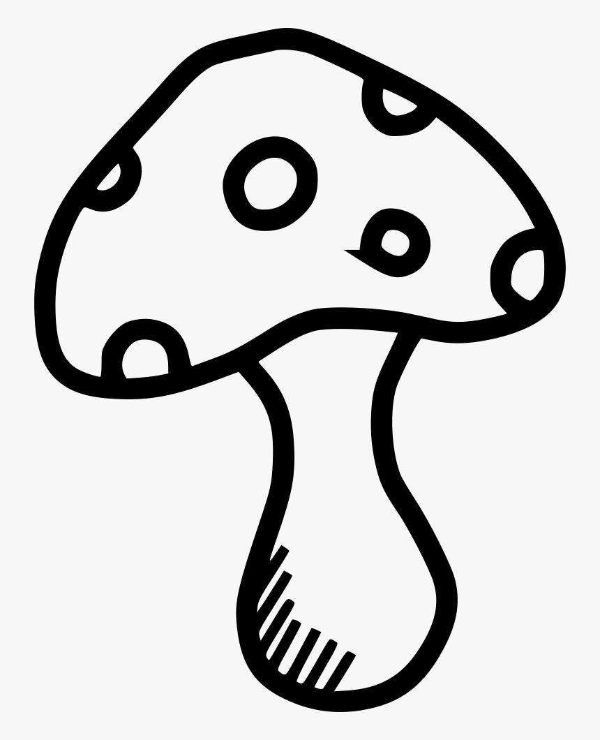 Mushroom Plant Spring Food Vegetable - Line Drawing Of Mushroom, HD Png Download, Free Download