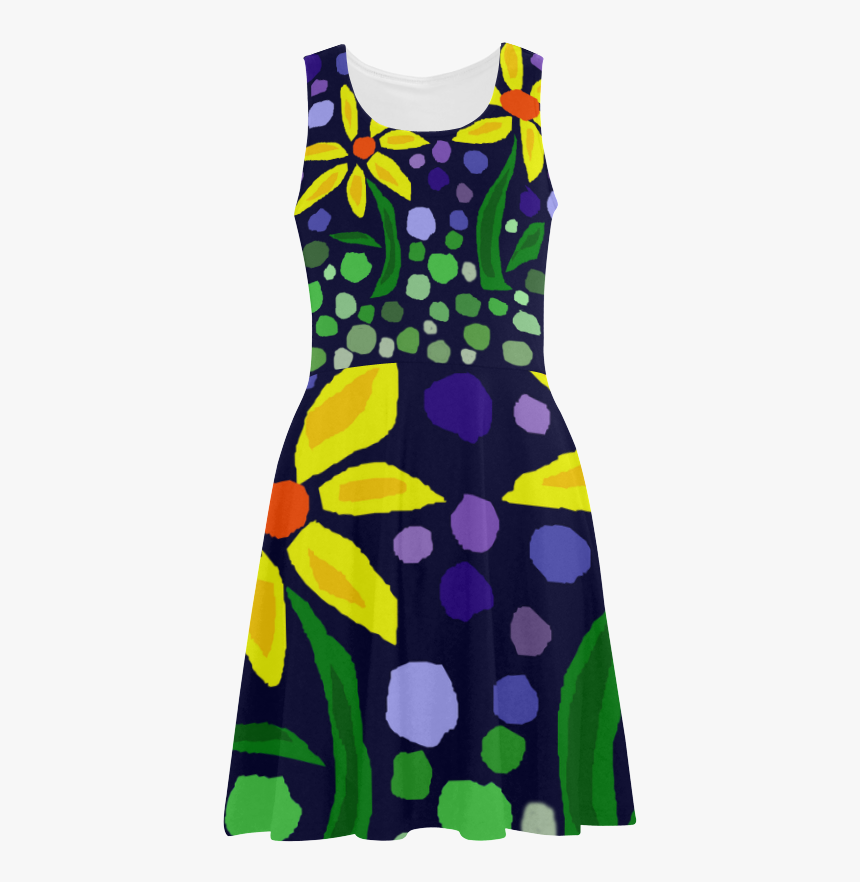Awesome Yellow Daisy Flowers Abstract Art Atalanta - Day Dress, HD Png Download, Free Download