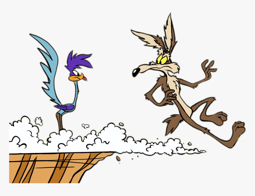 Coyote Storming Off Cliff - Cartoon Road Runner And Coyote, HD Png Download, Free Download