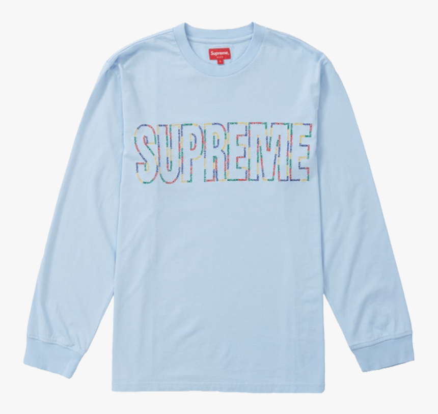 Supreme International L/s Tee Light Blue - Supreme International L S Tee, HD Png Download, Free Download