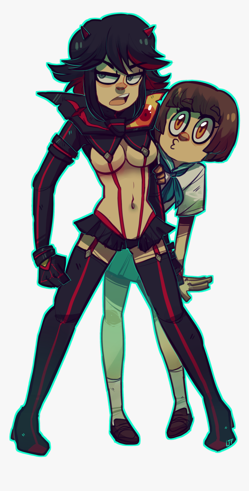 My Art Kill La Kill Ryuko Matoi Mako Mankanshoku - Mako Mankanshoku X Ryuko Matoi, HD Png Download, Free Download