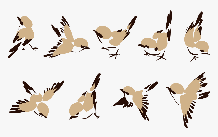 Clipart Illustration Of A Cute Brown Robin Bird With - Chinese Ink Painting Bird, HD Png Download, Free Download