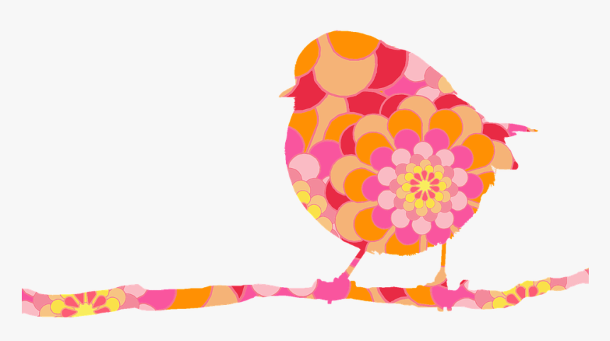 Bird, Robin, On Branch, Flower-power, Floral Design - Flower Power Png, Transparent Png, Free Download