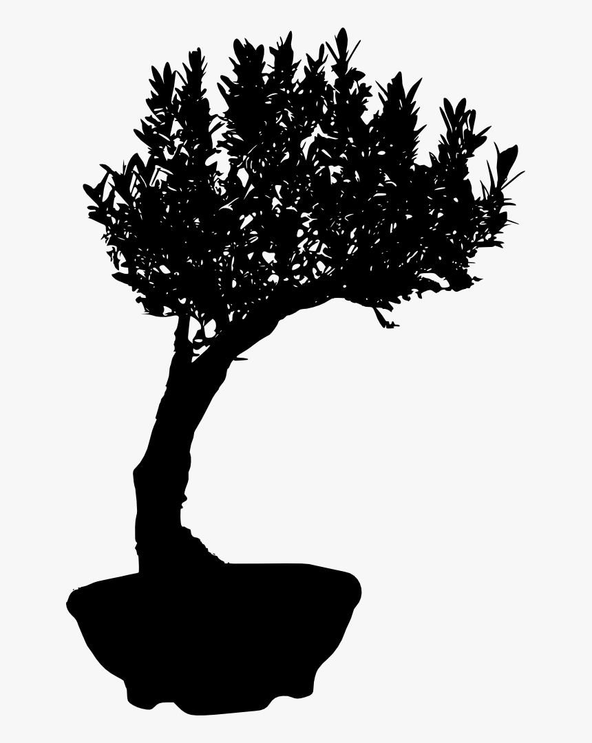 Bonsai-silhouette - Silhouette, HD Png Download, Free Download