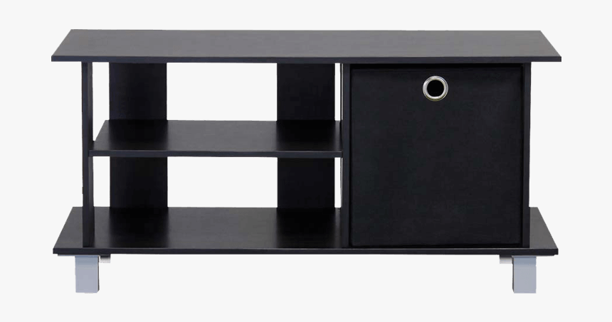 Black Tv Entertainment Unit With Open Back Shelv - Tv Stand Transparent Background, HD Png Download, Free Download
