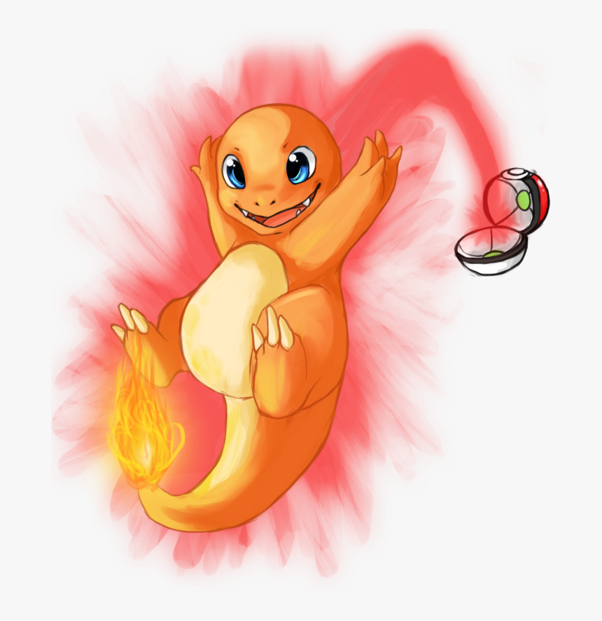 Pokeball Clipart Pokemon - Charmander Coming Out Of Pokeball, HD Png Download, Free Download